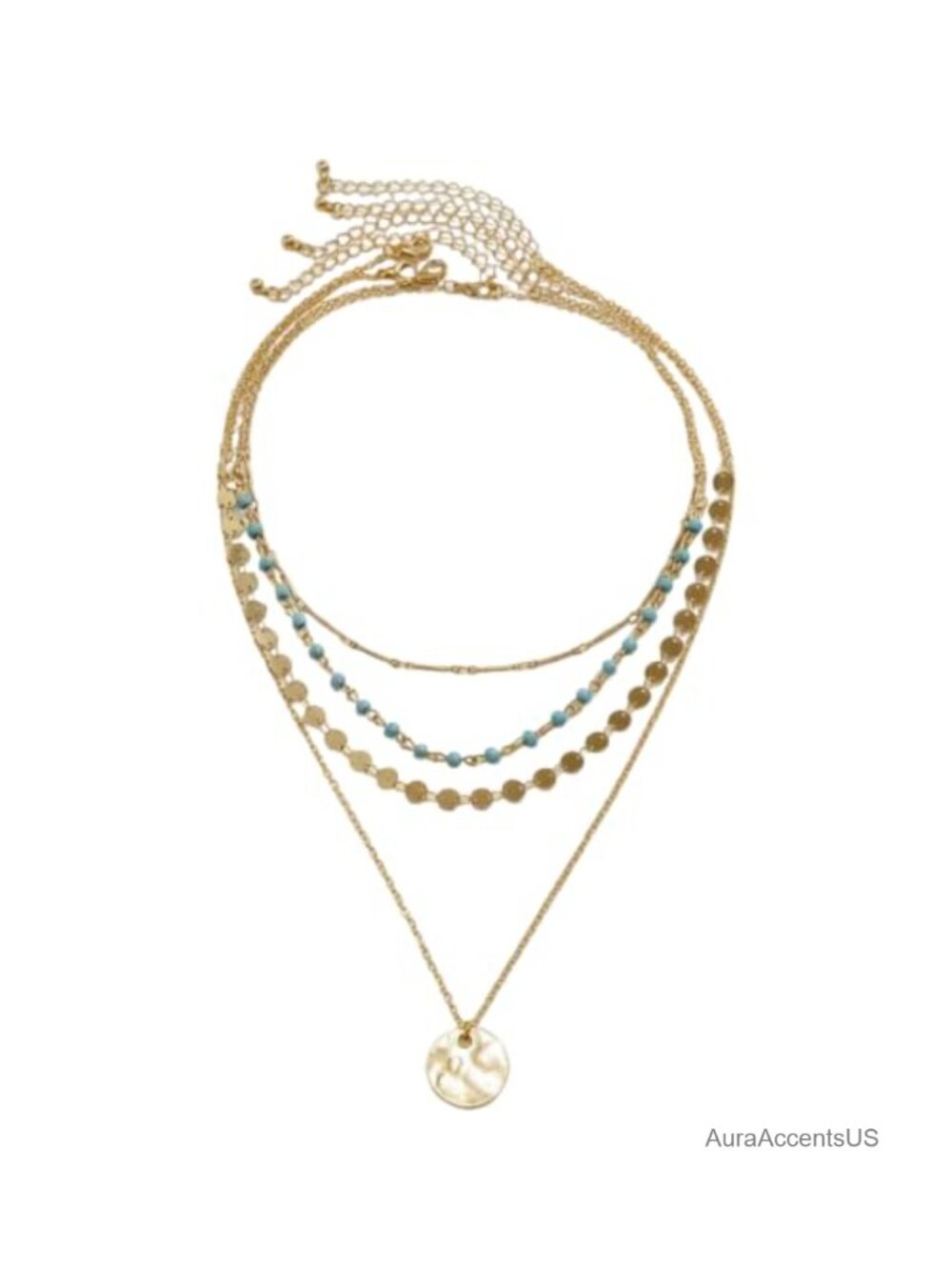 Boho Layered Coin Necklace Set, Bohemian Gold-Tone Jewelry
